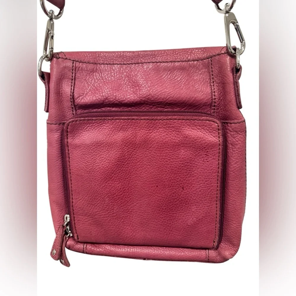 Fossil | Wallet Pocket Bag Womens Plum Leather Detachable Strap Crossbody